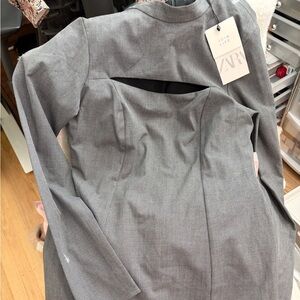 Zara Gray Long Sleeve Dress